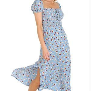 FAITHFULL THE BRAND CASTILO MIDI DRESS SIZE M